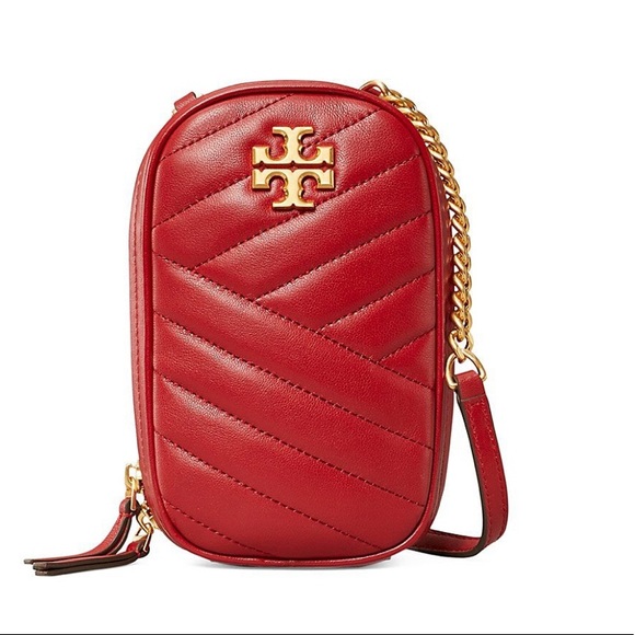 SOLD⛔️Authentic TORY BURCH Quilted Pebbled leather Logo 2zip phone/cards Crosby - Picture 3 of 13